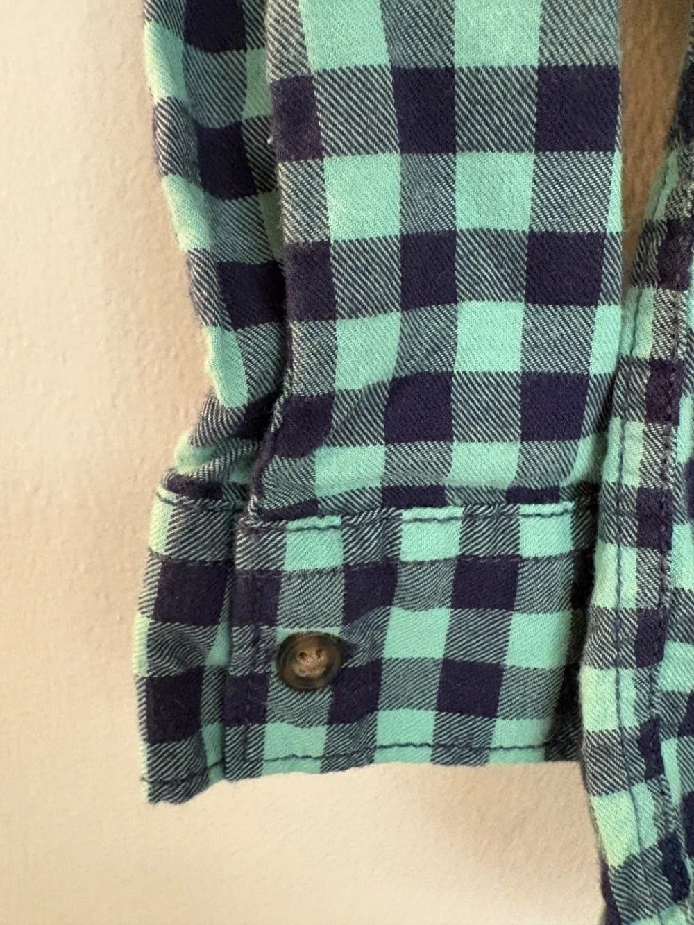Carter's Toddler Flannel Shirt 3T Green Plaid Buffalo Check Button Down